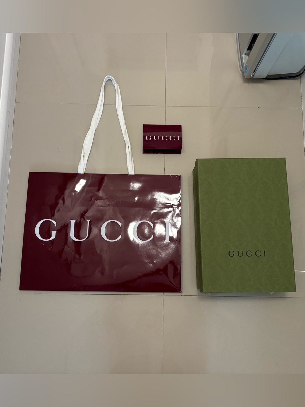 Gucci Empty Shoe Box & Shopper Bag